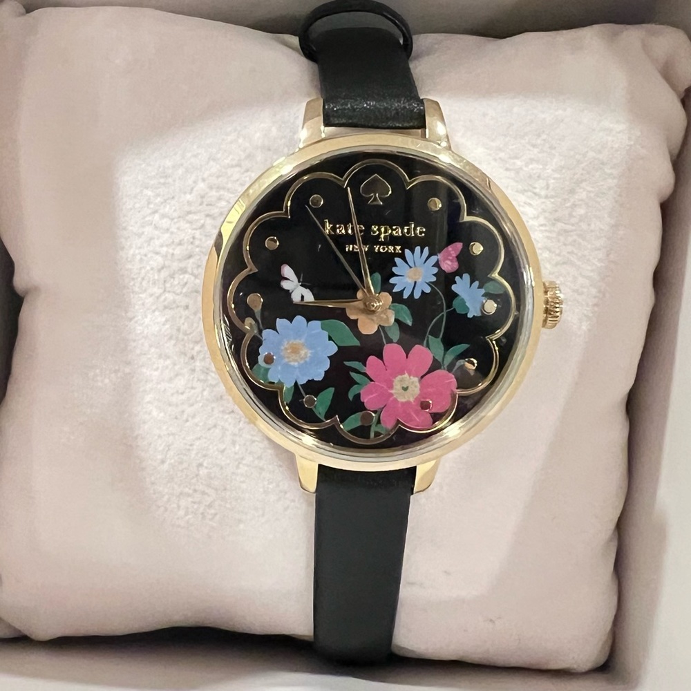 Kate Spade Watch Floral/Black/Gold